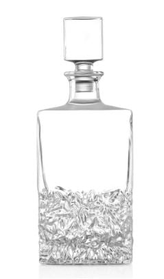 Engraved liquor decanter with 2 glasses