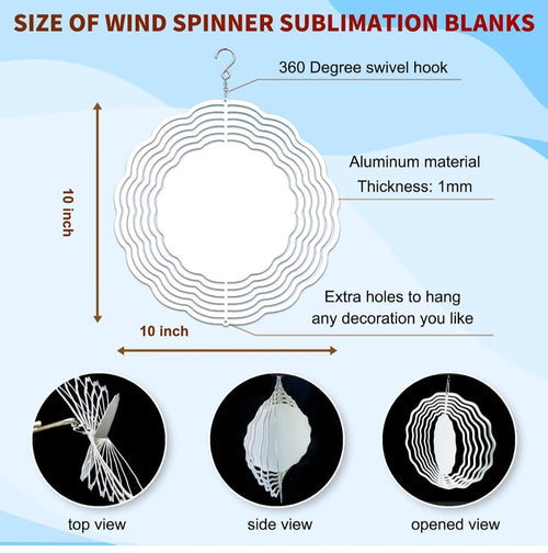 10 inch metal wind spinners