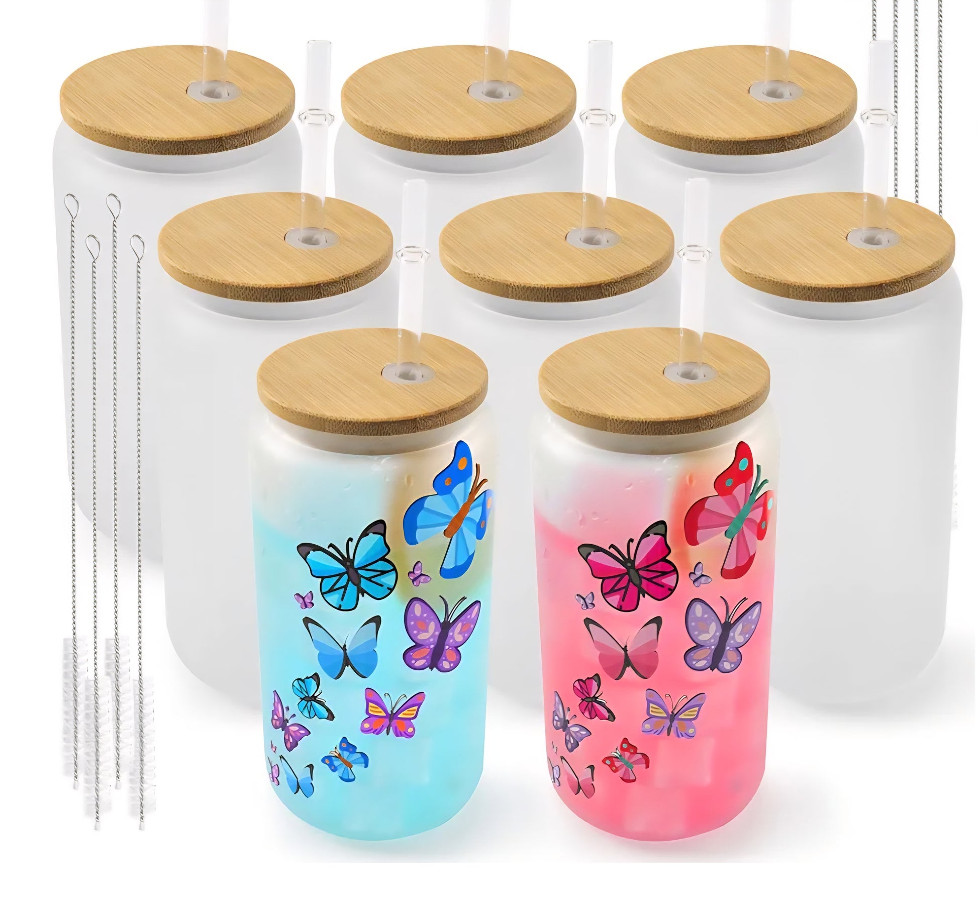 16oz frosted sublimation glass tumbler