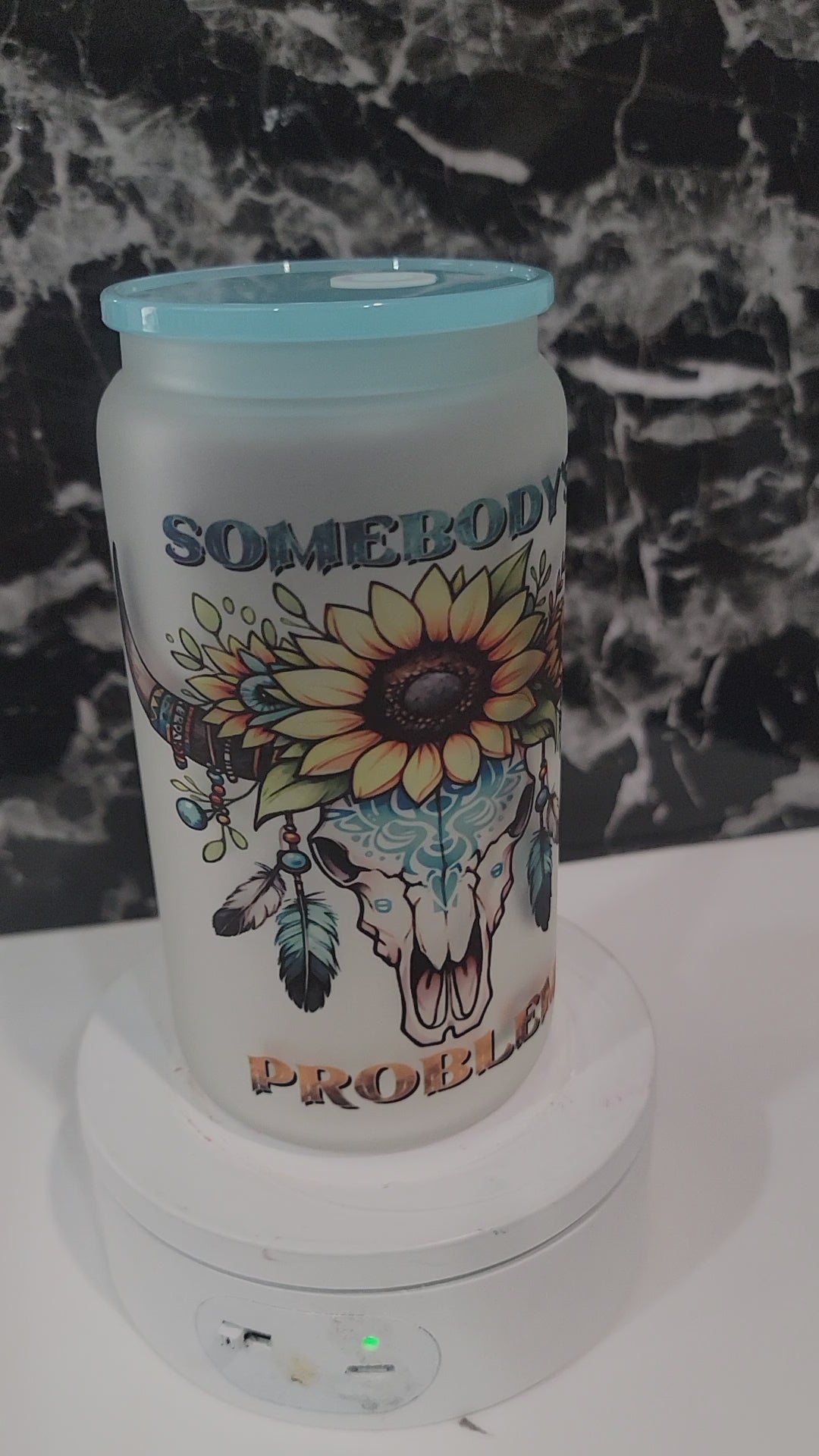 16oz frosted glass tumbler