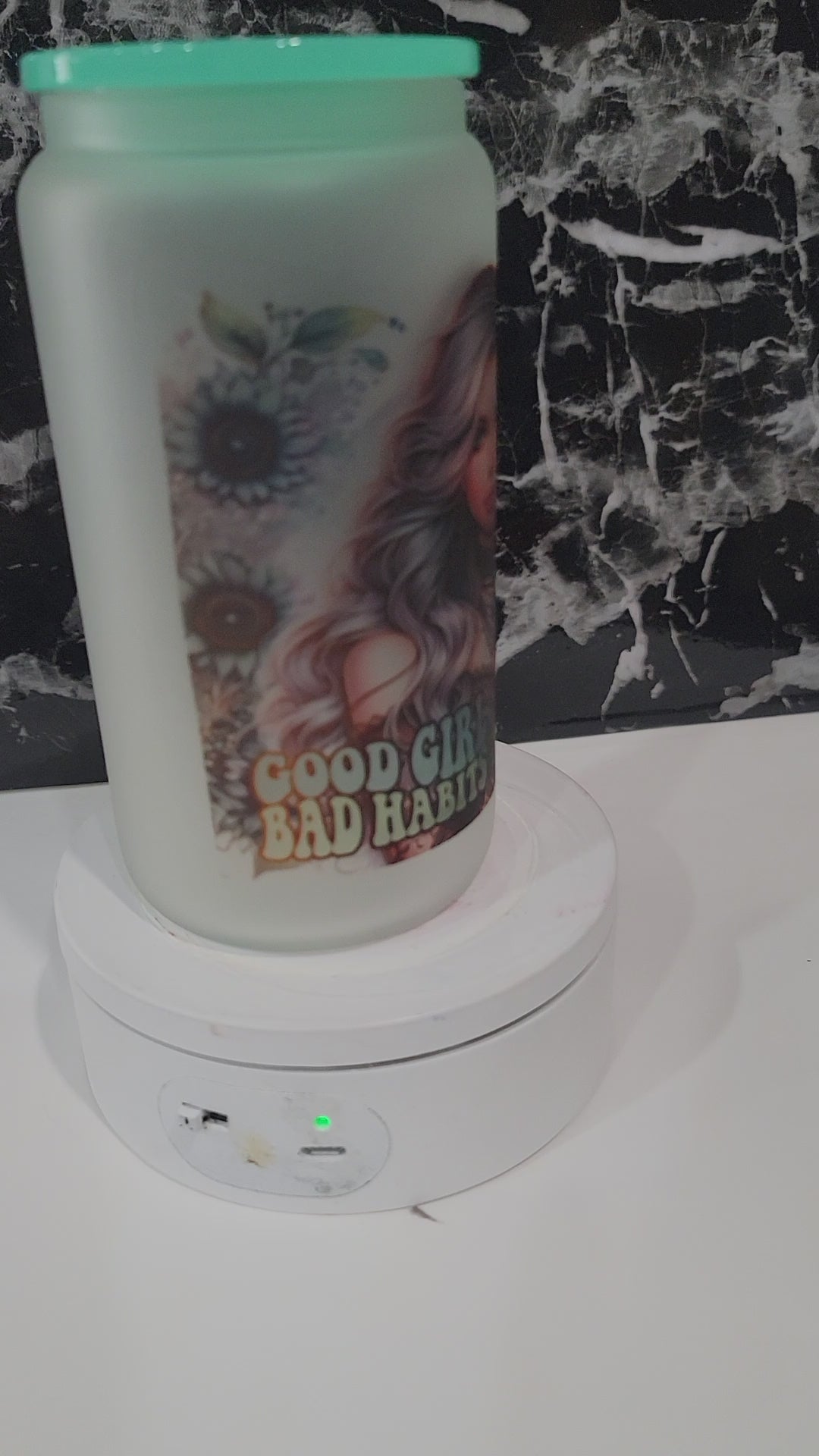 16oz sublimation glass tumbler