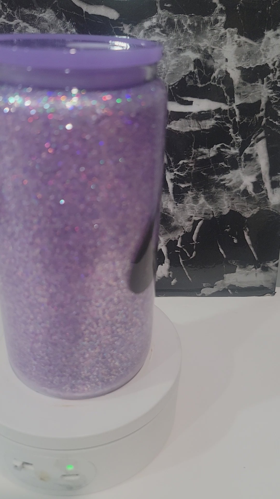 16oz glass glitter tumbler