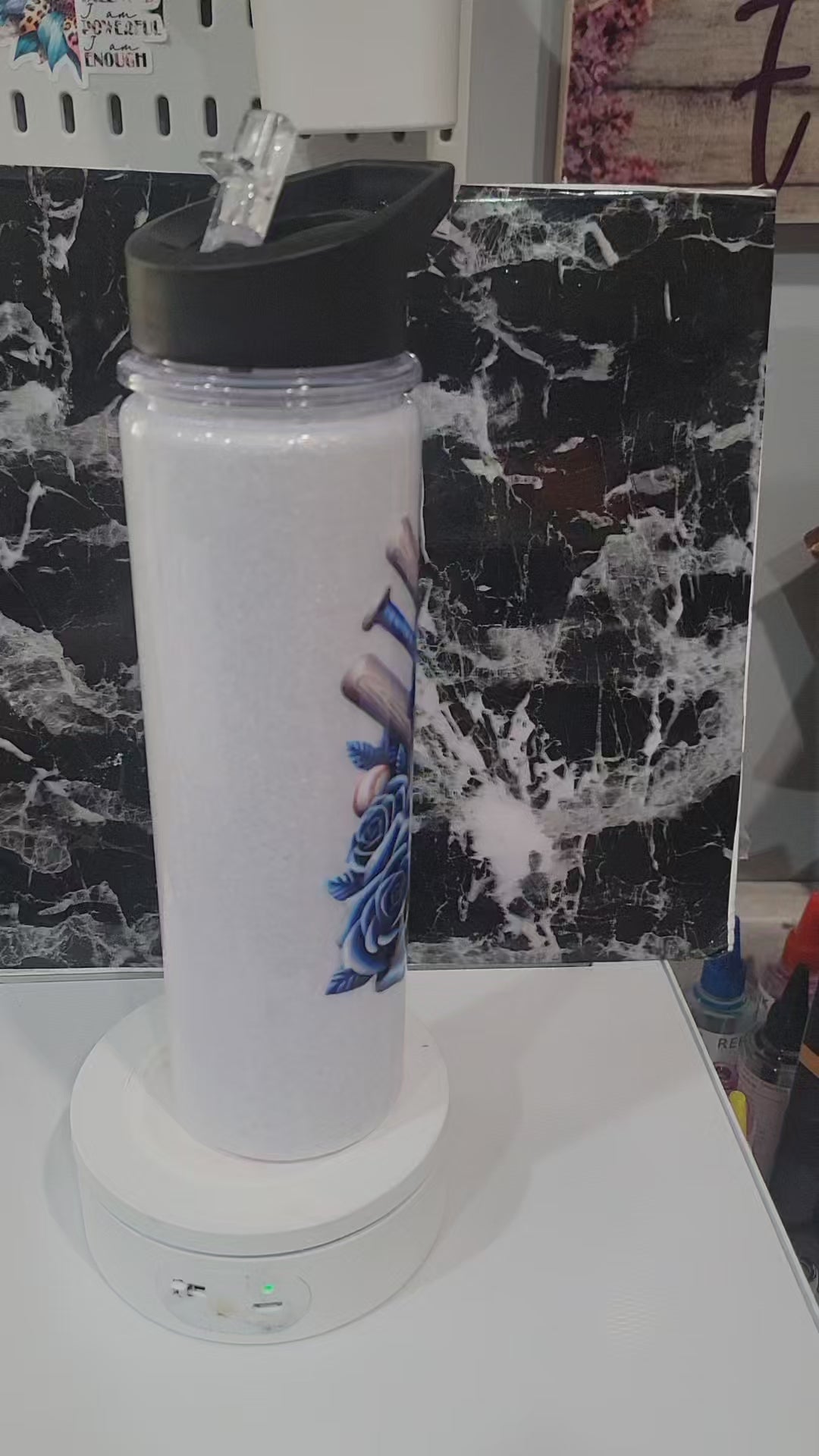 18oz acrylic glitter tumbler