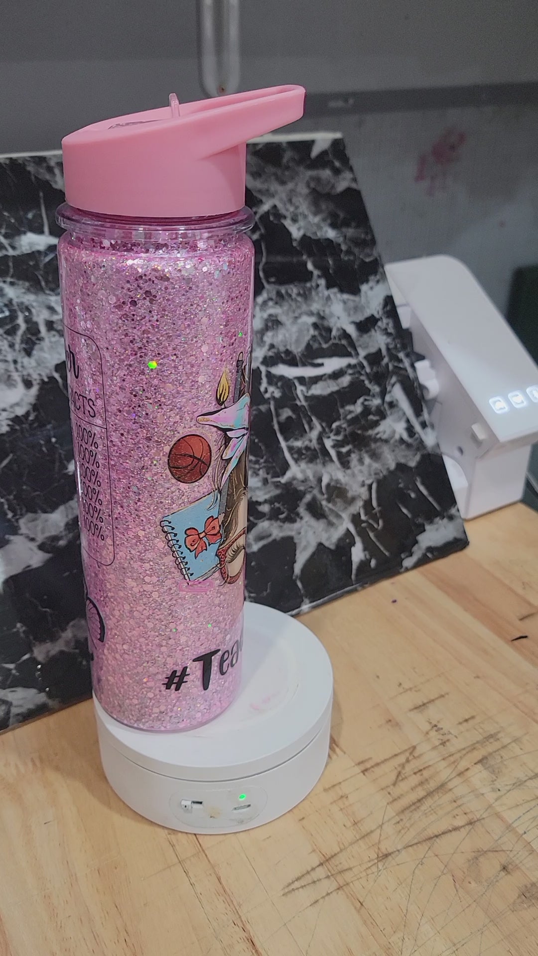 18oz acrylic glitter tumbler